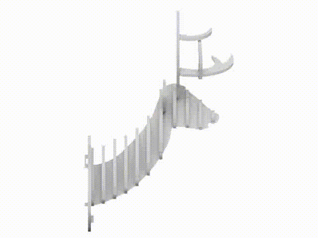 Flatpack Deer Head Grey Render Animation