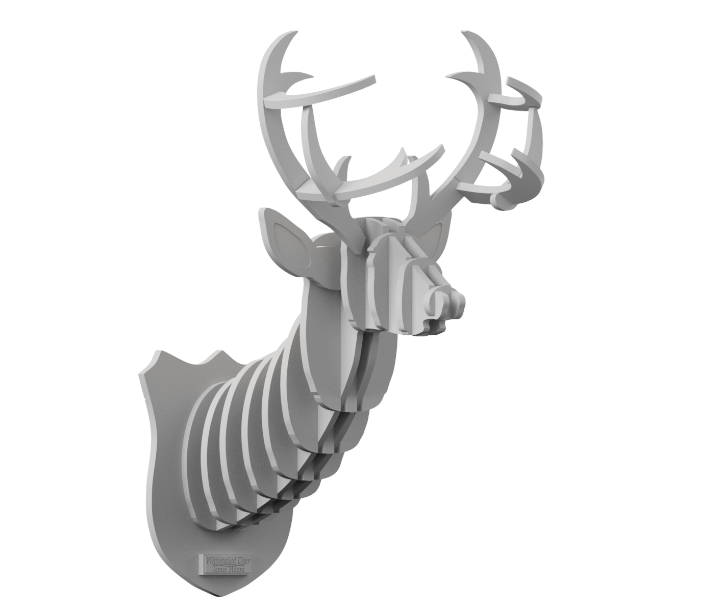 Flatpack Deer Head Grey Design