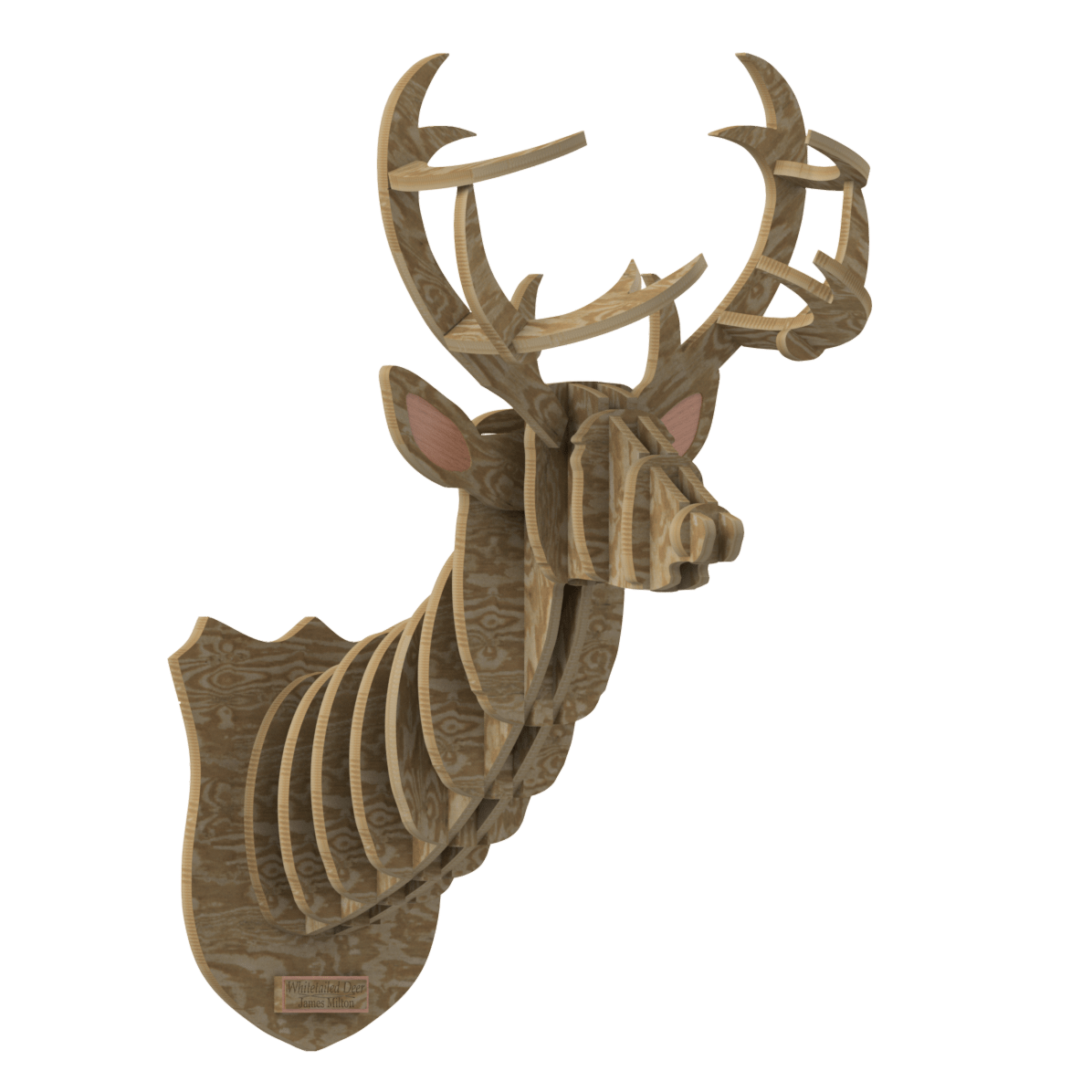 Wooden Texture Deer Head Design