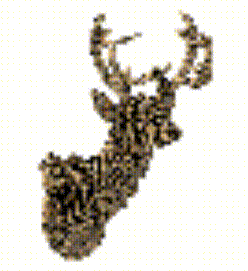 Wooden Texture Deer Head Render