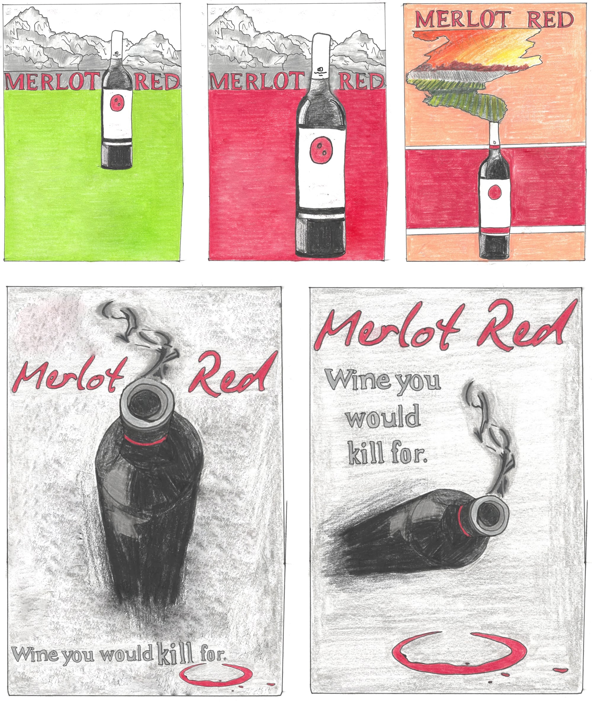 Merlot Red Magazine Sketch Front