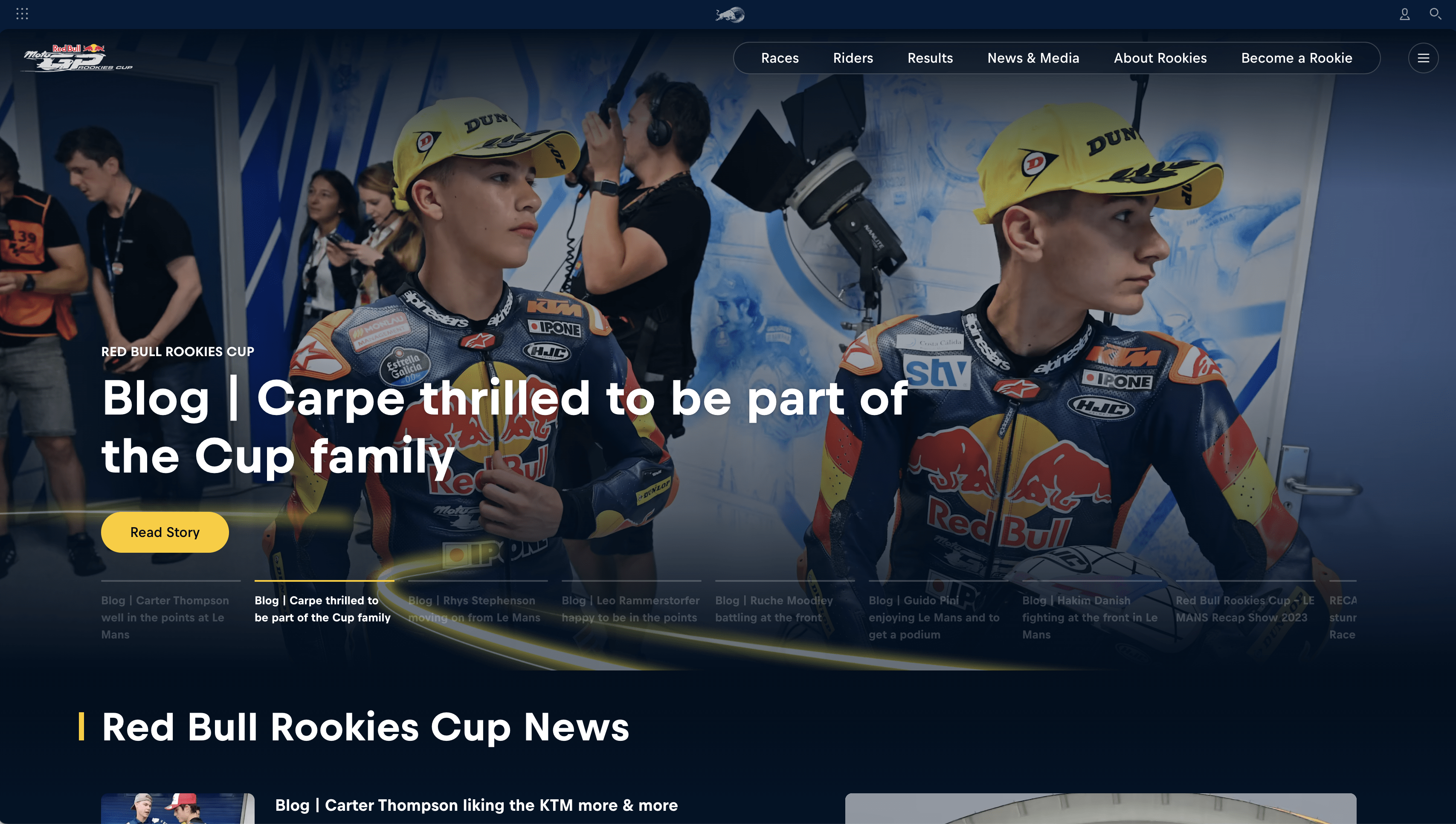 Red Bull Rookies Cup Website